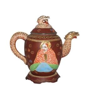 VTG 30-40's Japanese TT Takito Satsuma Moriage Hand-Painted Dragon Ware Tea Pot
